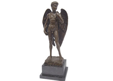 Estatuas modificadas para requisitos particulares hechas a mano del ángel de la antigüedad del tamaño de la escultura del arrabio del jardín