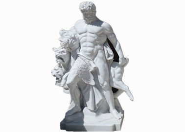 Escultura de piedra de mármol blanca de tamaño natural de la estatua del hombre del estilo occidental